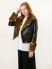 Shrimps Womens Maisie Biker Jacket - Yellow Leopard - Thumbnail 5
