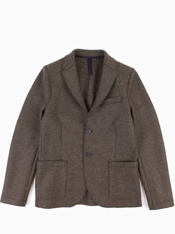 Harris Wharf Two Button Blazer Pressed Wool - Loden Harris Wharf Two Button Blazer Pressed Wool - Loden