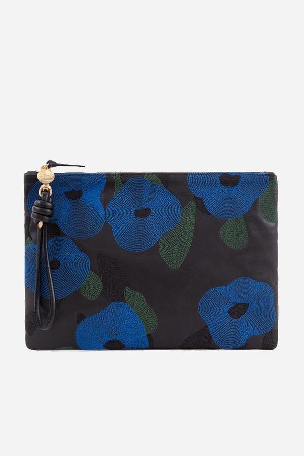 Clare V. Cord Wristlet in Navy Nappa Clare V. Cord Wristlet in Navy Nappa