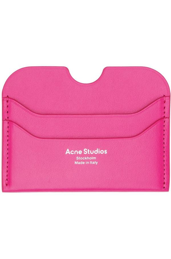 Acne Studios Leather Card Holder - Pink | Garmentory