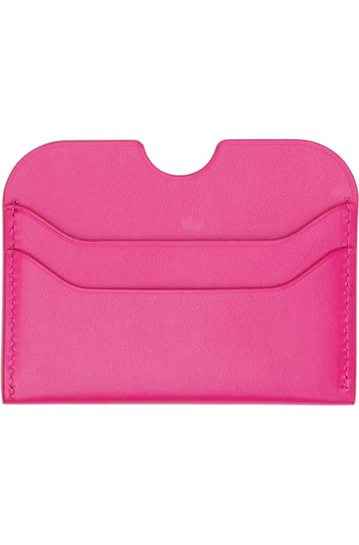 Acne Studios Leather Card Holder - Pink | Garmentory