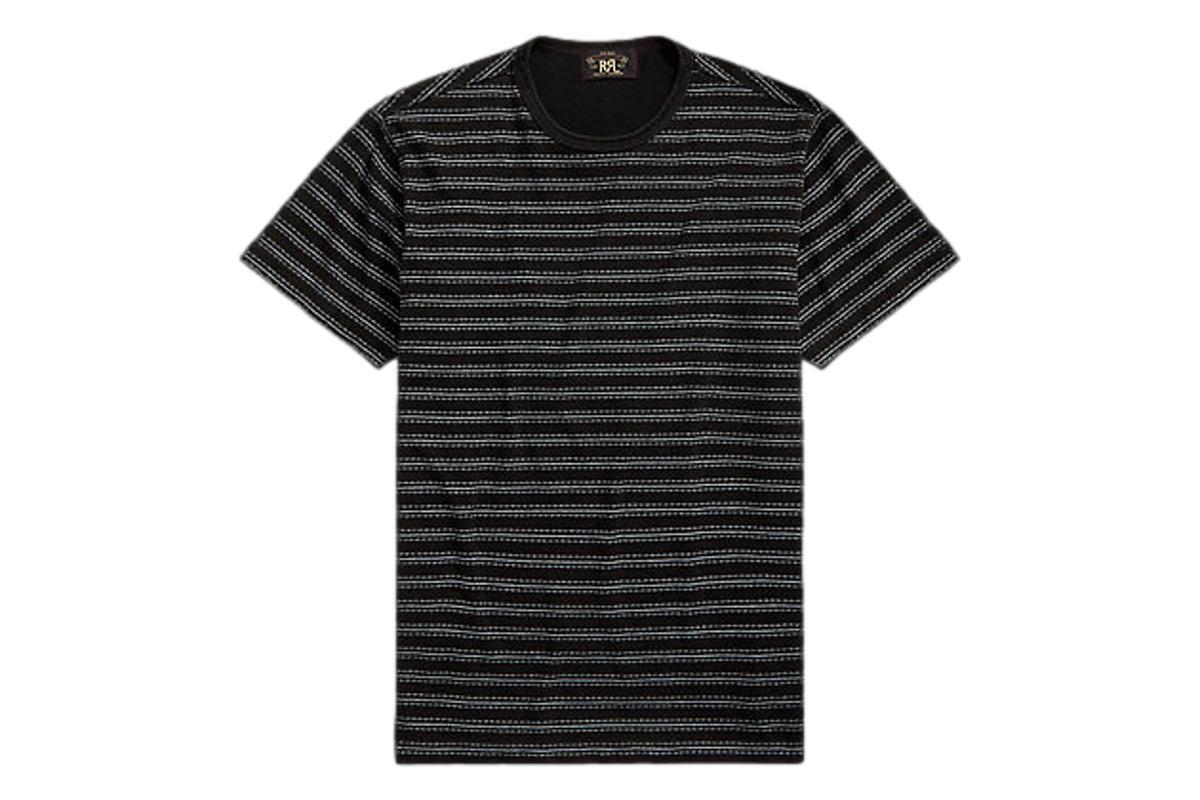 RRL Indigo Striped Jersey T-Shirt - Black Multi | Garmentory