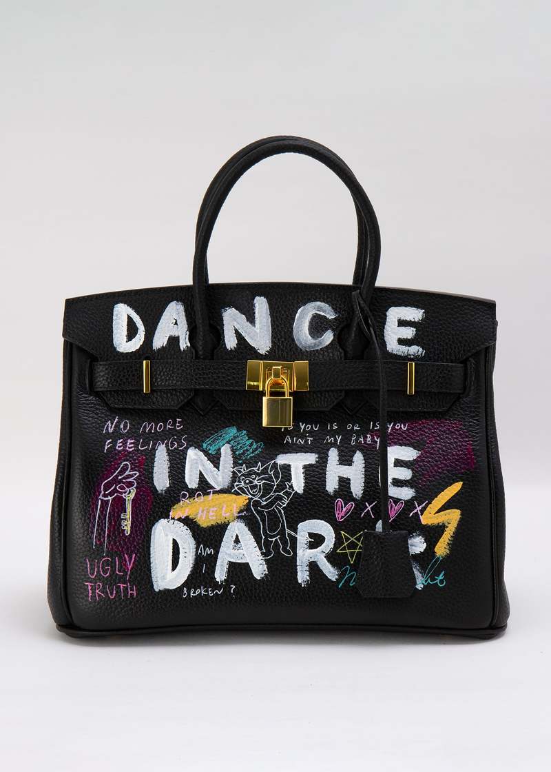 Guernika Paint Anarchy Leather Bag - Black | Garmentory