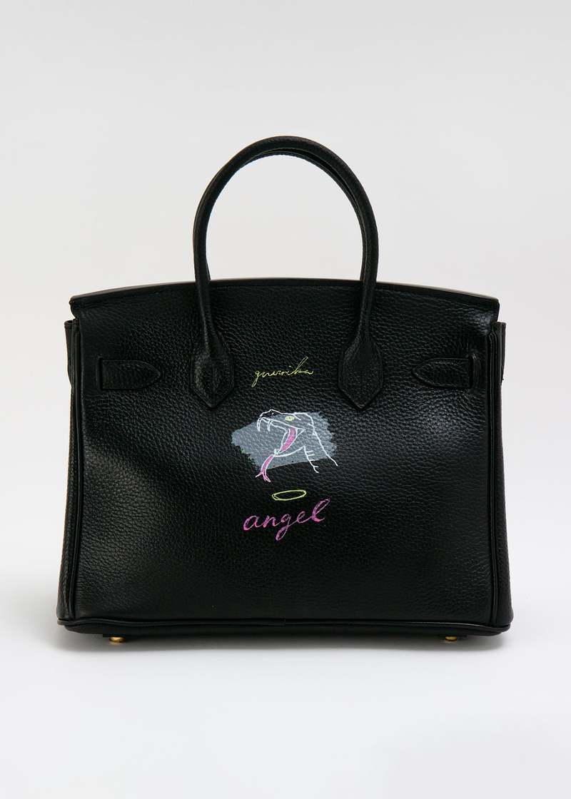 Guernika Paint Anarchy Leather Bag - black | Garmentory