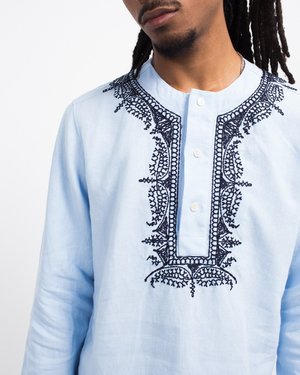 MP Massimo Piombo Embroidered Collar Shirt MP Massimo Piombo Embroidered Collar Shirt