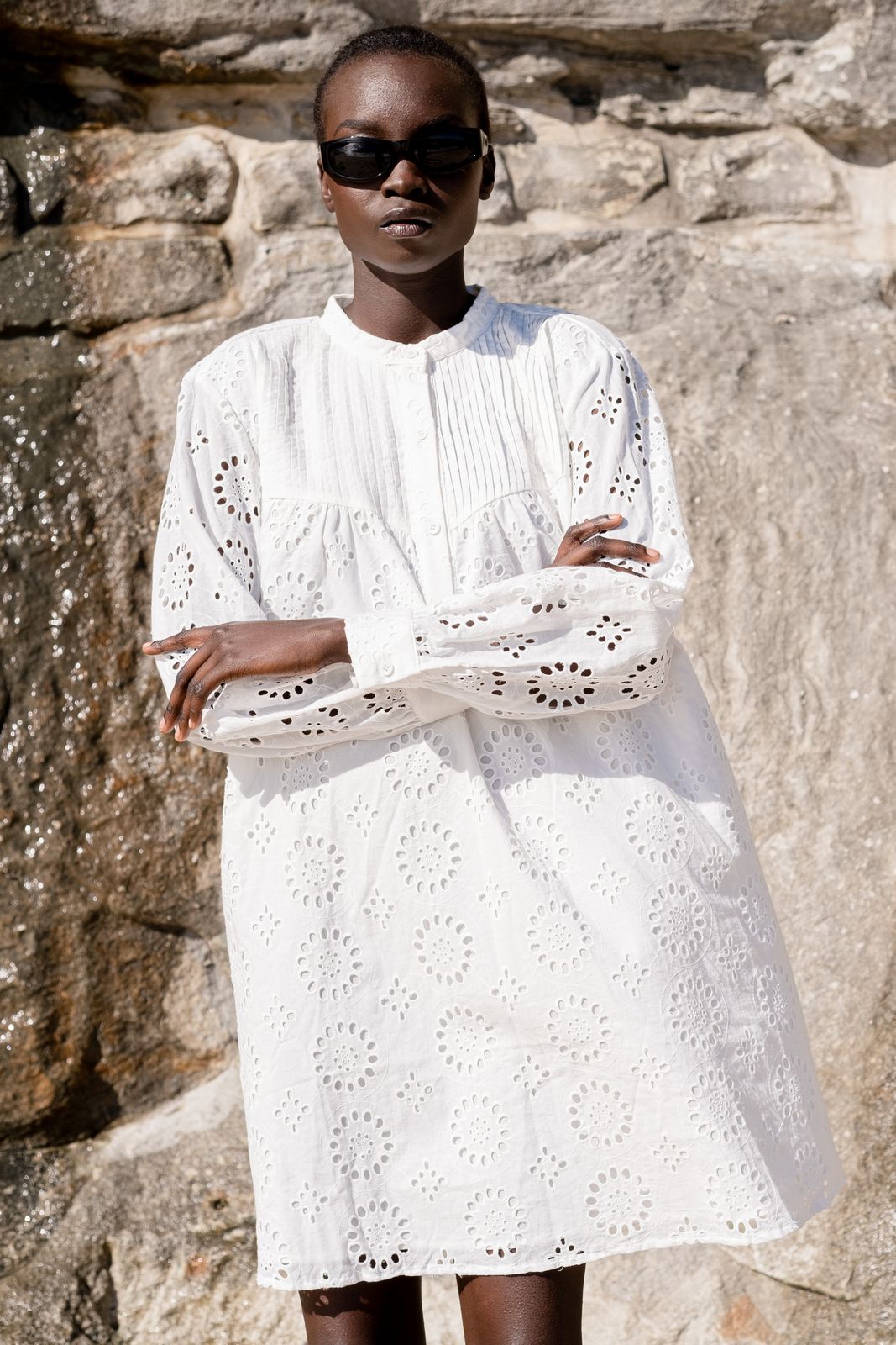 white broderie anglaise shirt dress white cotton shirt dress Broderie Anglaise Cotton Shirtdress