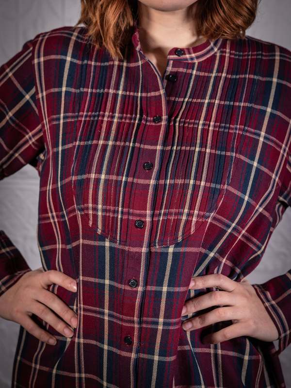 burgundy tulle dress with sleeves Share Your Story Green Plaid Shirt Dress, Medium - The Mint Julep Boutique main image 0