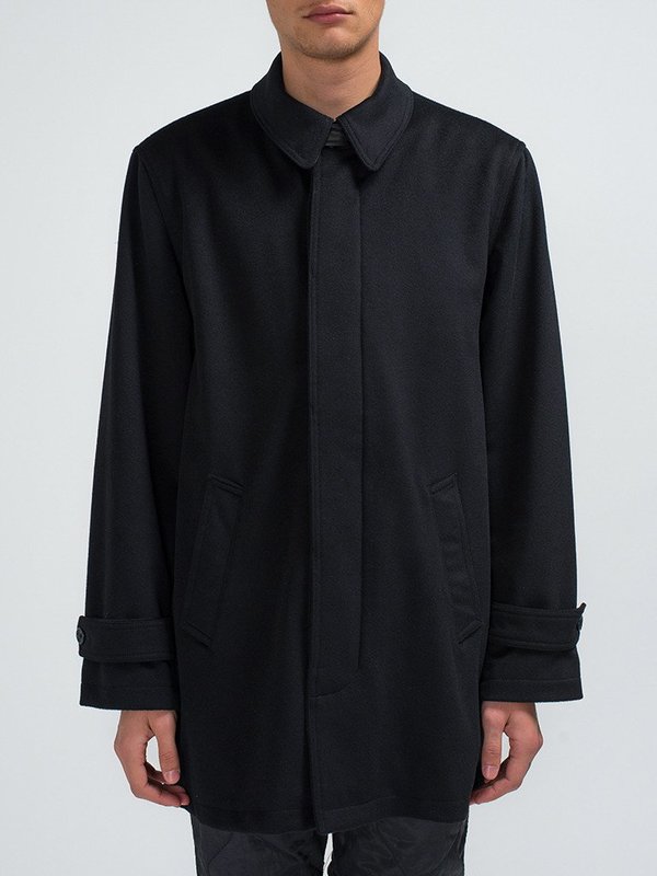 Golden Bear Loro Piana Luxe Wool Topcoat - Black Golden Bear Loro Piana Luxe Wool Topcoat - Black