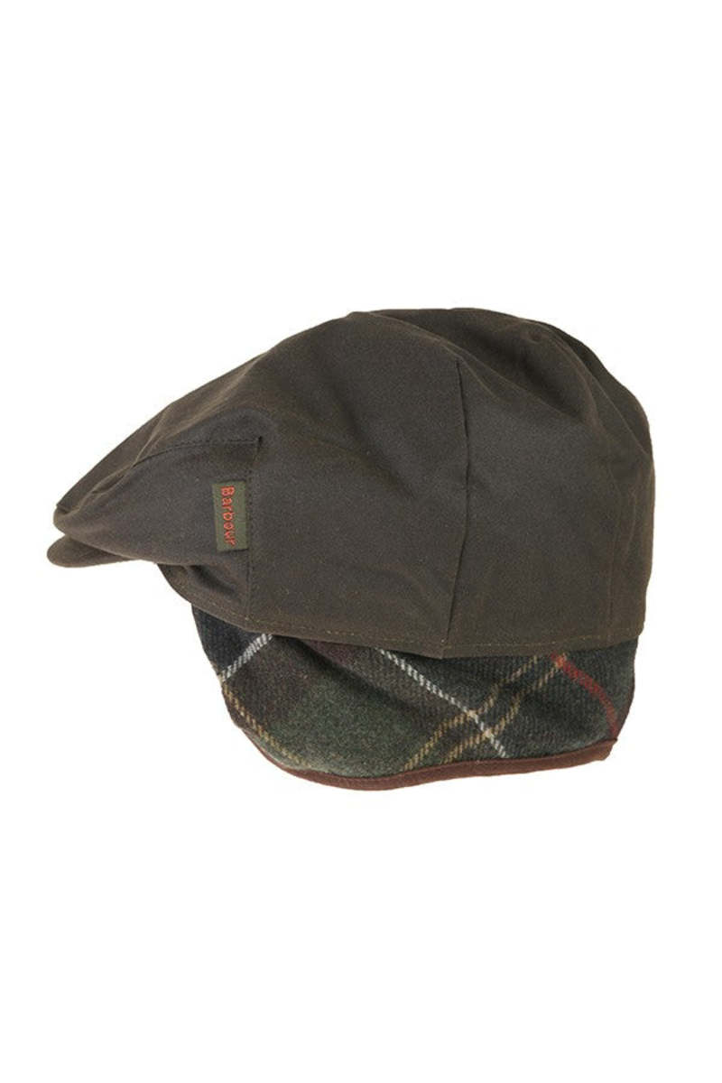 BARBOUR Cheviot Wax Flat Cap Olive Garmentory