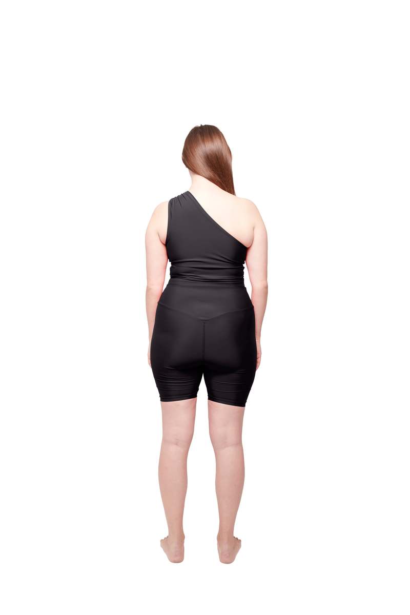 hauslabel ONE SHOULDER ASYMMETRICAL TOP - NOIR hauslabel ONE SHOULDER ASYMMETRICAL TOP - NOIR