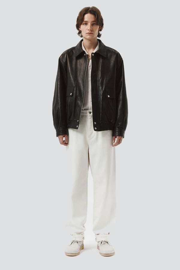 DUNST Oversized Vintage Leather Blouson - Black | Garmentory