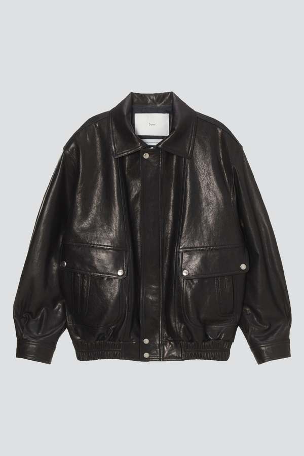 DUNST Oversized Vintage Leather Blouson - Black | Garmentory