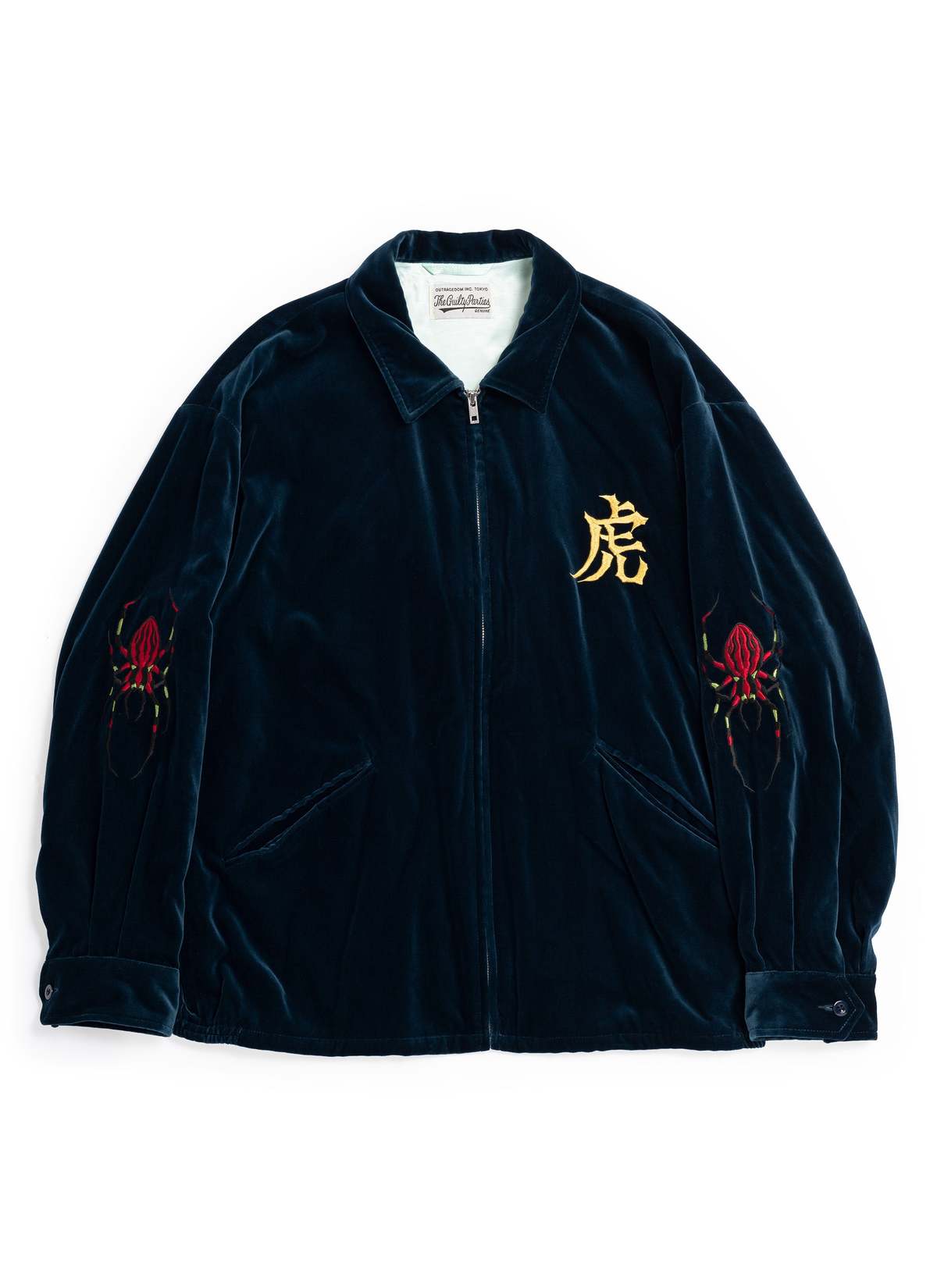 Wacko Maria GUILTY PARTIES X WOLFS HEAD VELVET ZIP JACKET - DARK 