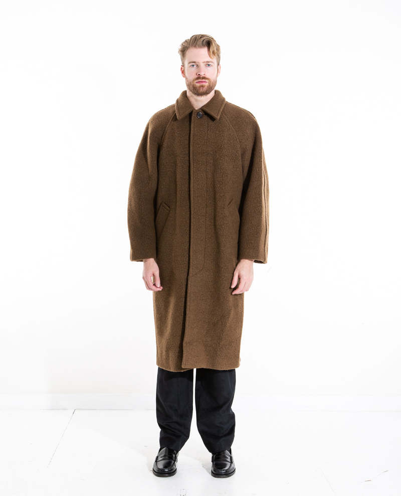 AMOMENTO Boucle Raglan Coat - Brown | Garmentory