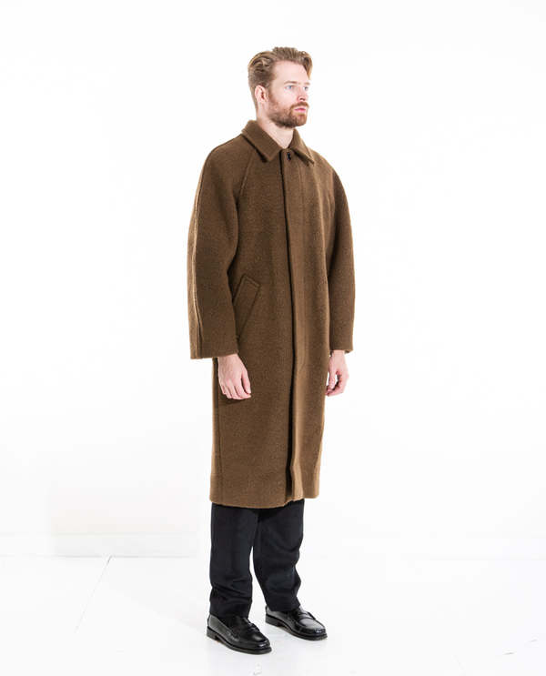 AMOMENTO Boucle Raglan Coat - Brown | Garmentory