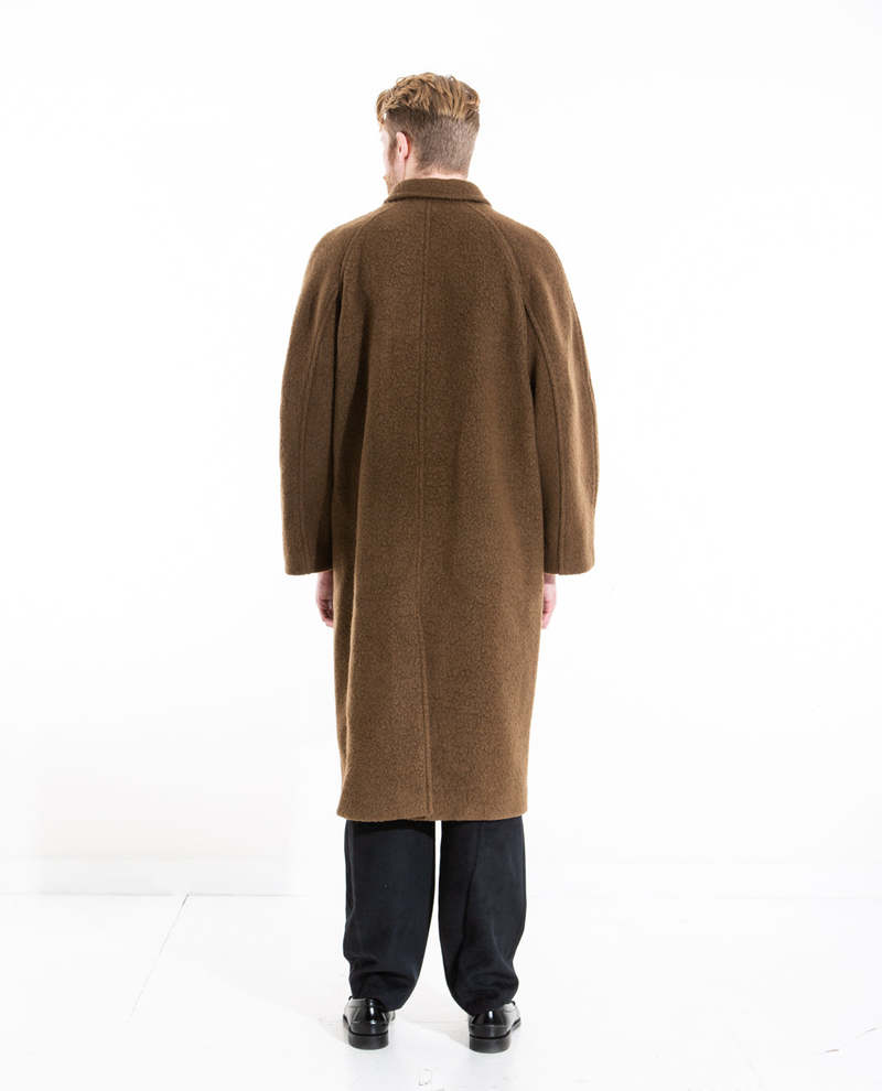 AMOMENTO Boucle Raglan Coat - Brown | Garmentory