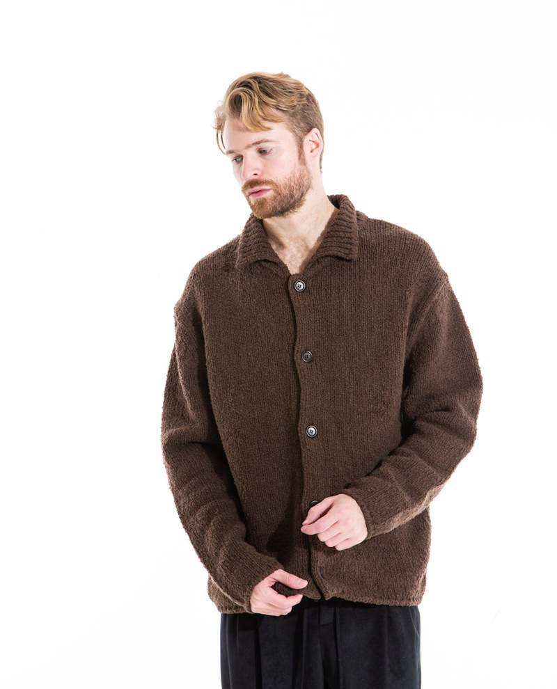 AMOMENTO Button Up Cardigan - Brown | Garmentory