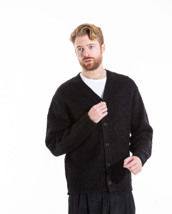 AMOMENTO Grandpa Cardigan - Black | Garmentory