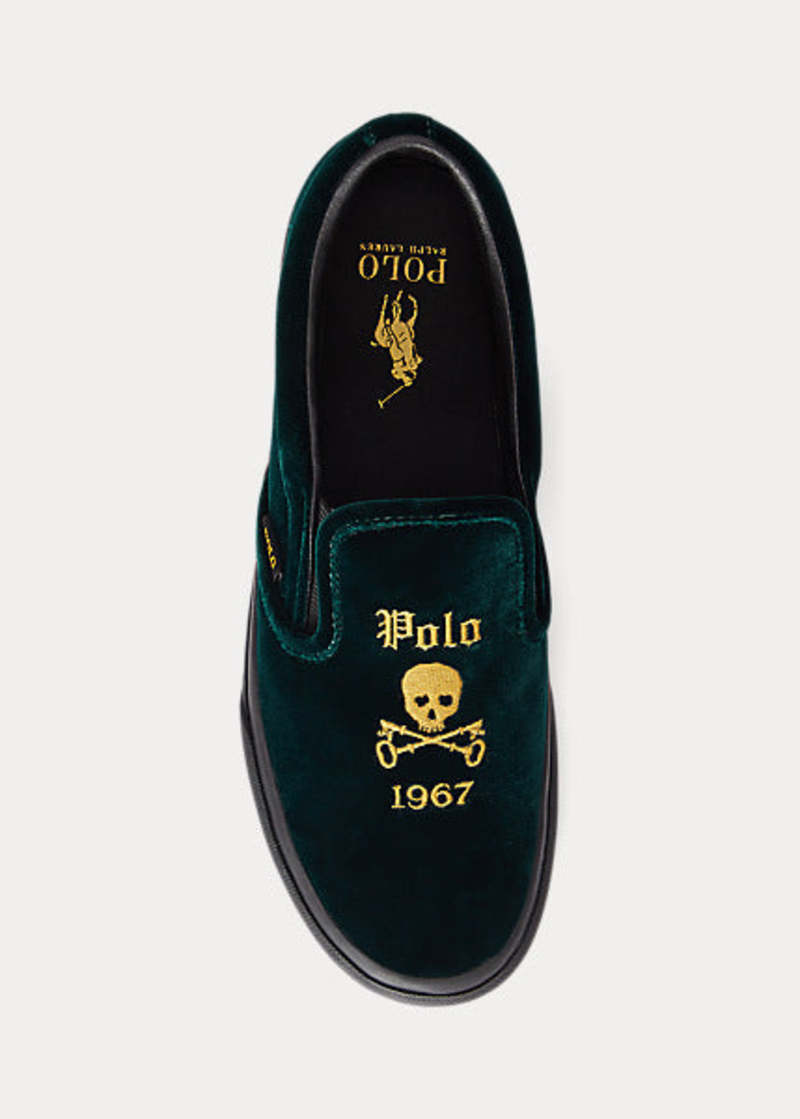 Polo Ralph Lauren Keaton Velvet Slip-On Sneaker - Skull X  display picture 3