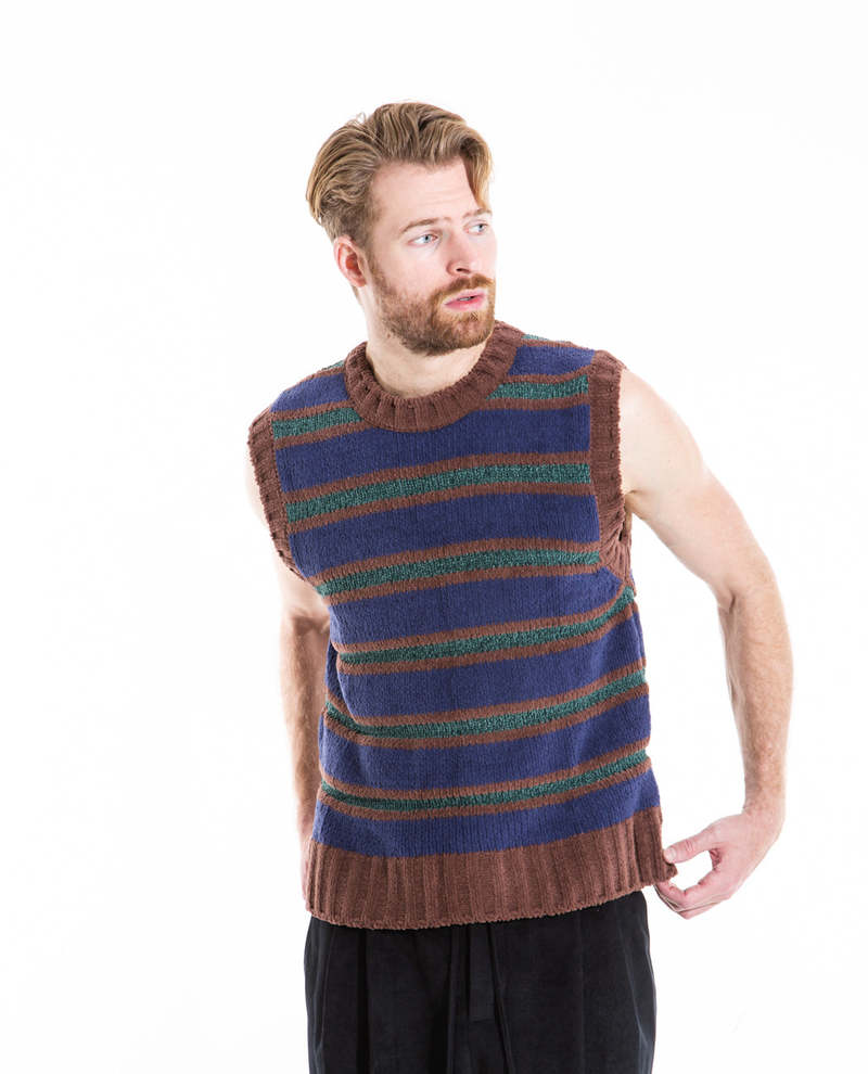 AMOMENTO Velvety Striped Vest - Mix | Garmentory