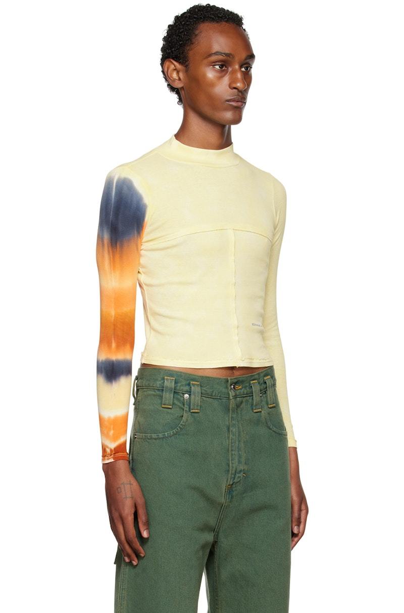 Eckhaus Latta Yellow Lapped Turtleneck | Garmentory