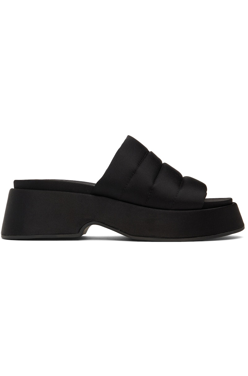 Ganni Padded Retro Pool Platform Sandals Black Garmentory