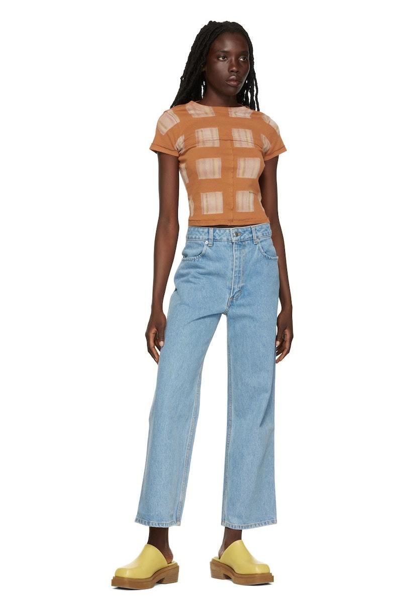 Eckhaus Latta Blue Wide-Leg Jeans | Garmentory