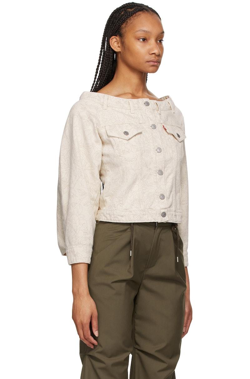 GANNI ベージュ レザーシャツジャケット GANNI ベージュ レザーシャツジャケット