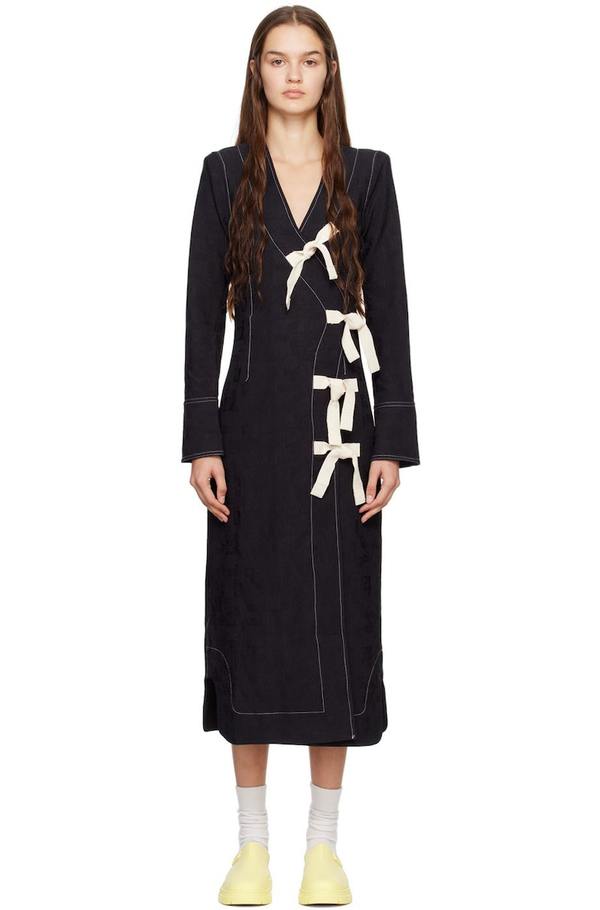 knee length dresses for ladies 3D Jacquard Midi Dress
