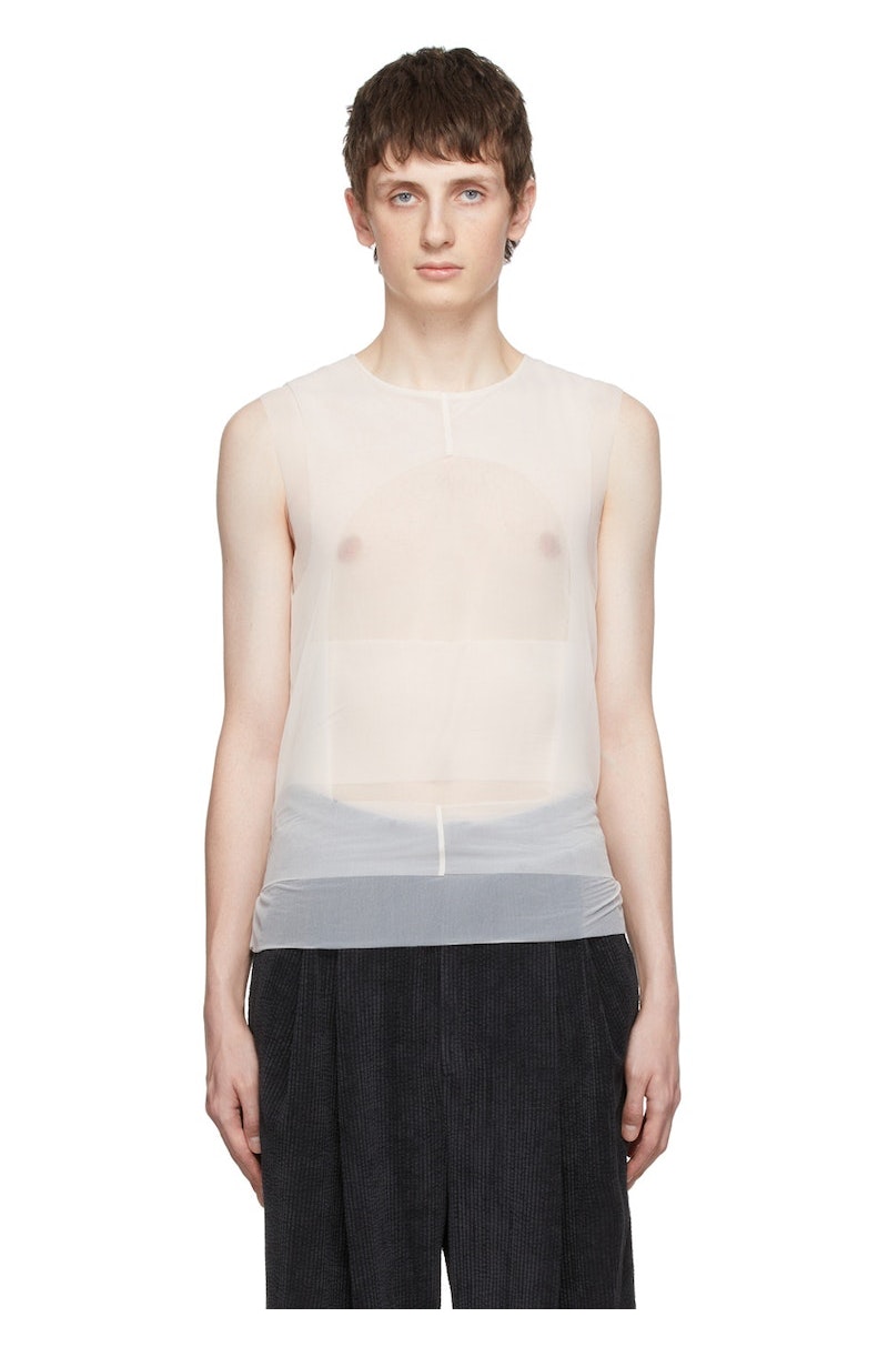 n*o様 eckhaus latta タンクトップ Eckhaus Latta Off-White Polyester Tank Top | Garmentory