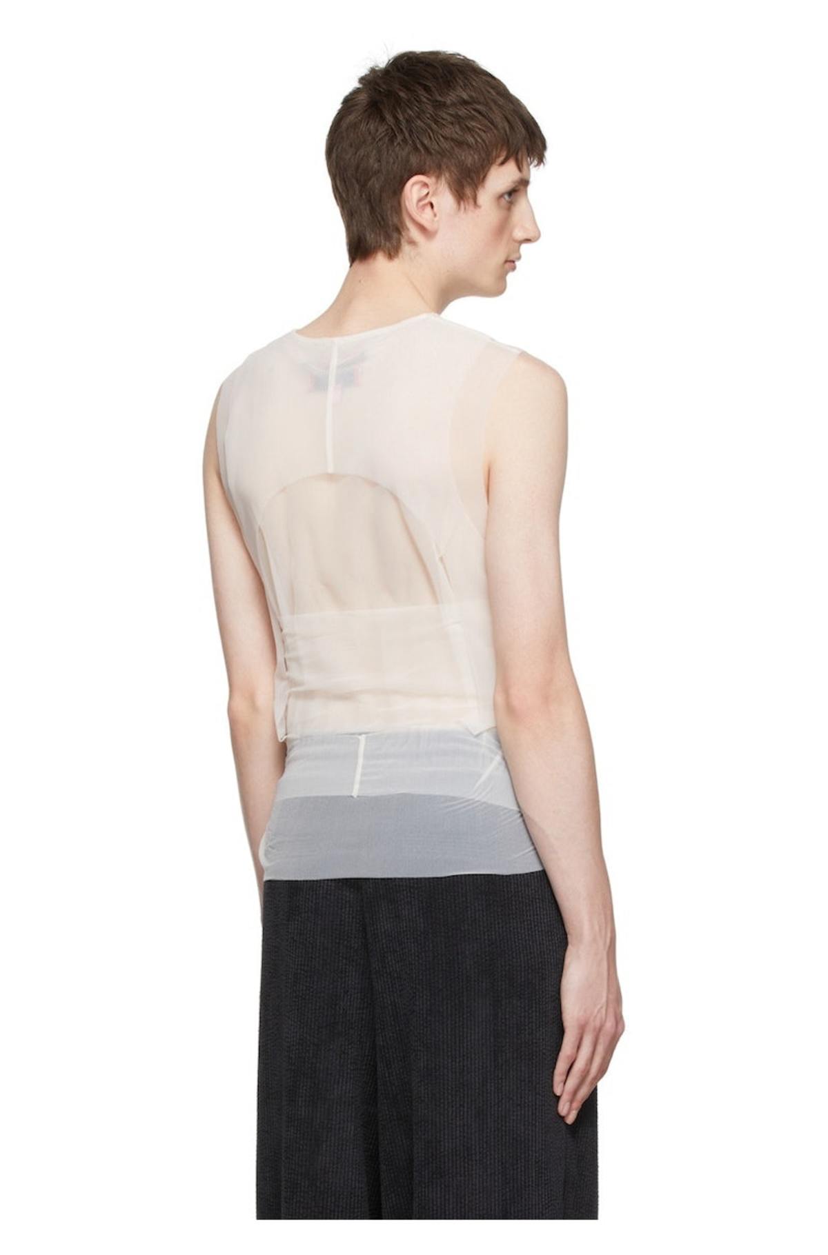 Eckhaus Latta Off-White Polyester Tank Top | Garmentory