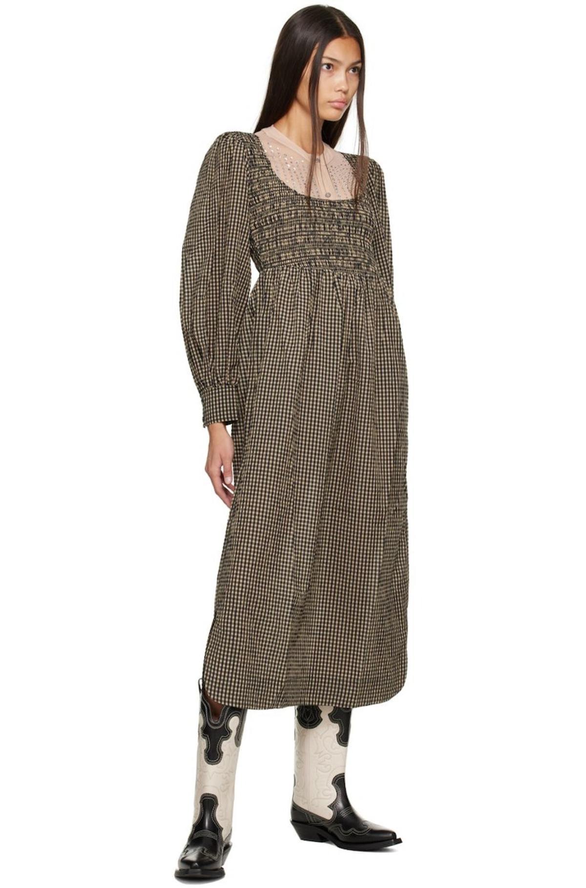 knee length dresses for ladies Just A Dream Orange Gingham Midi Dress – Shop the Mint