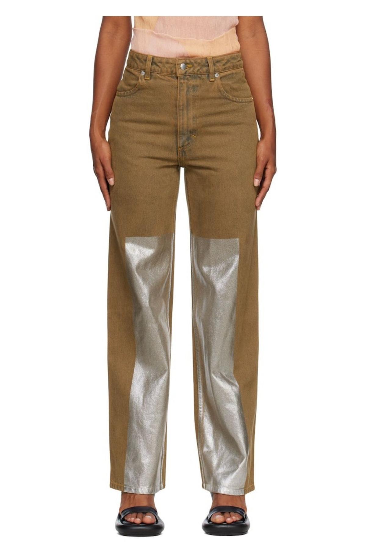 Eckhaus Latta Brown Wide Leg Jeans - Image 1 of 4