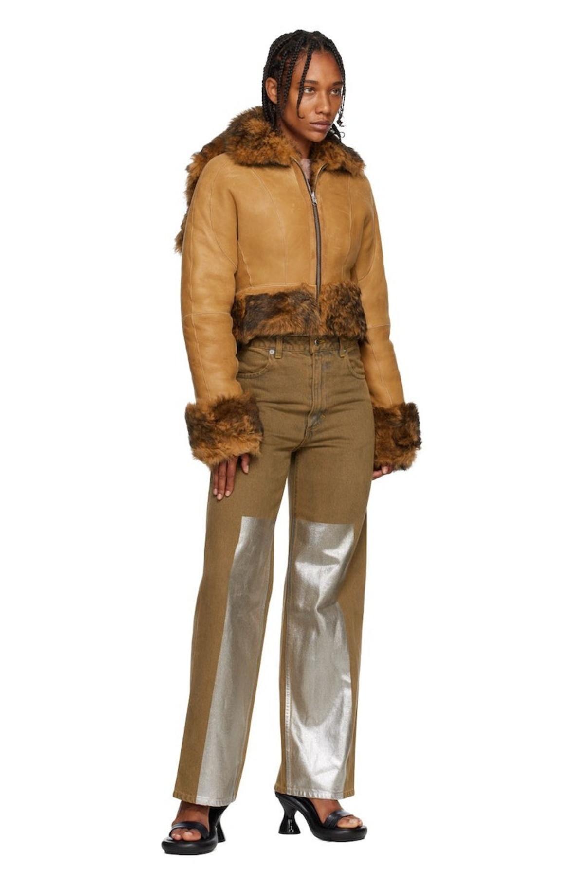 Eckhaus Latta Brown Wide Leg Jeans - Image 4 of 4