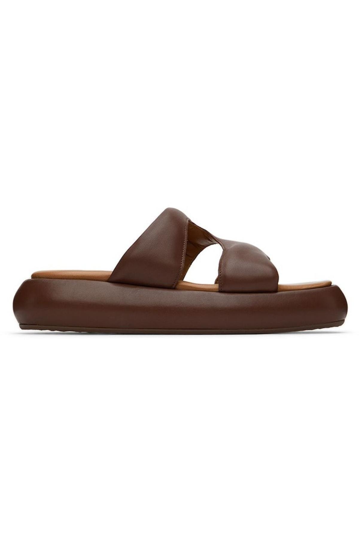 【関税込み】Eckhaus Latta ブラウン ウッド サンダル Eckhaus Latta Brown Zee Slides | Garmentory