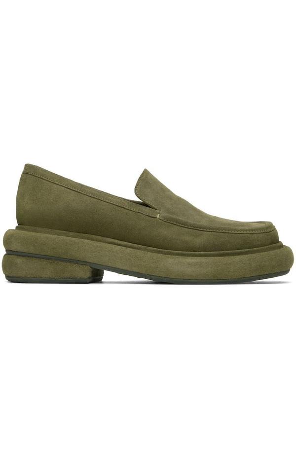 Eckhaus Latta Green Stacked Loafers | Garmentory