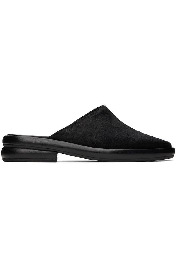 Eckhaus Latta Black Pony Loafers | Garmentory