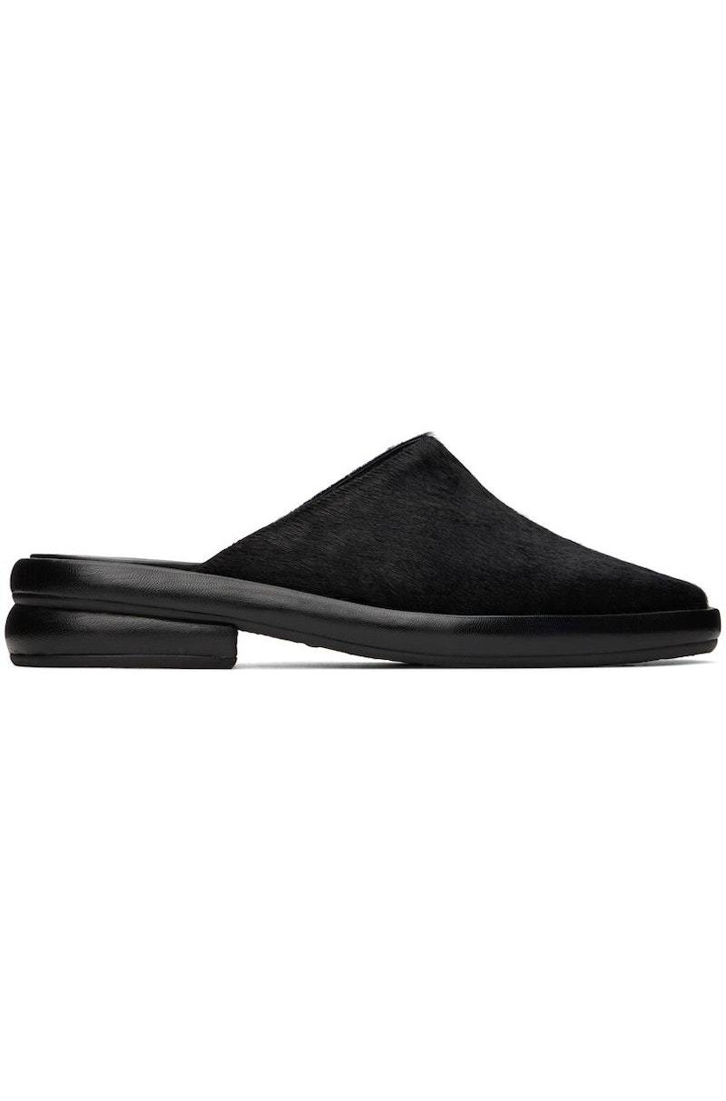 Eckhaus Latta Black Pony Loafers | Garmentory