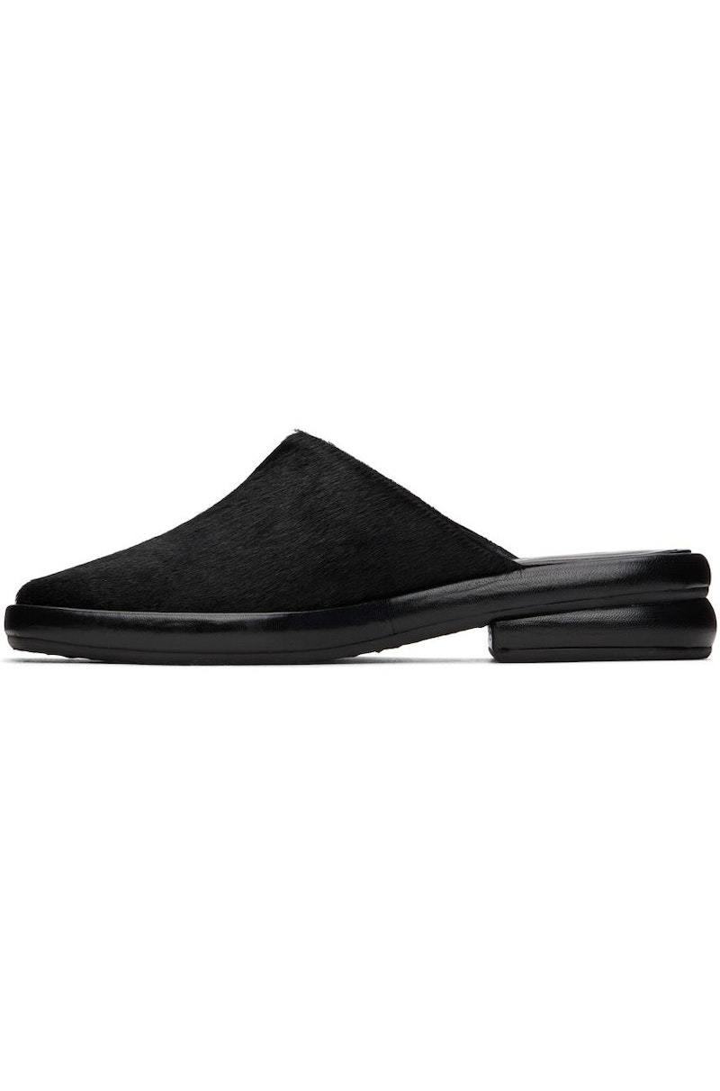Eckhaus Latta Black Pony Loafers | Garmentory