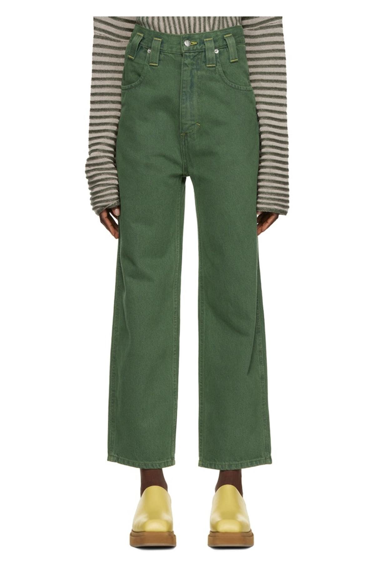 Eckhaus Latta Green Baggy Jeans | Garmentory