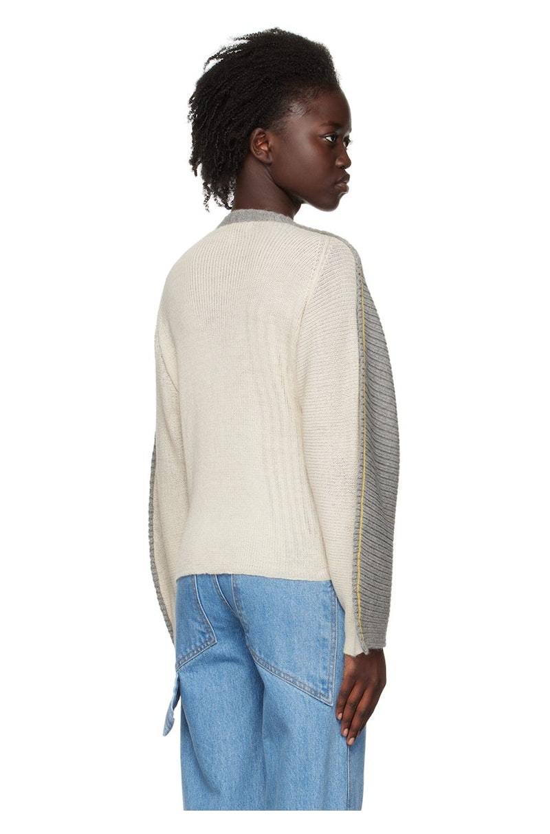 Eckhaus Latta Gray & Off-White Ash Sweater