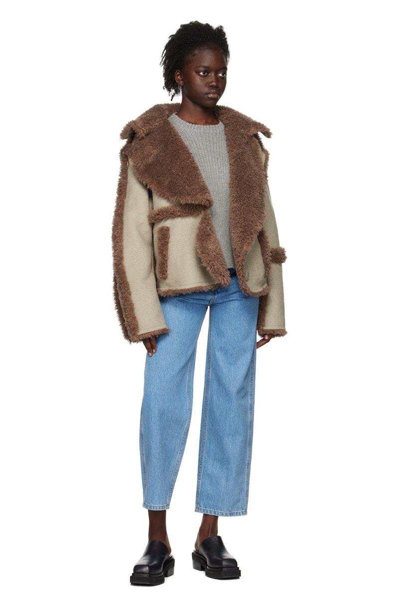 Eckhaus Latta Gray & Off-White Ash Sweater