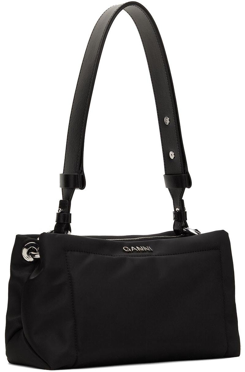 GANNI Black Medium Pillow Baguette Bag | Garmentory