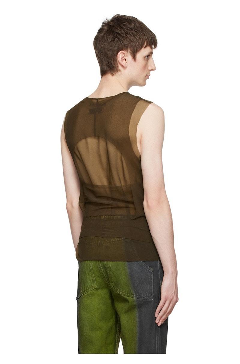Eckhaus Latta Brown Vapor Tank Top | Garmentory