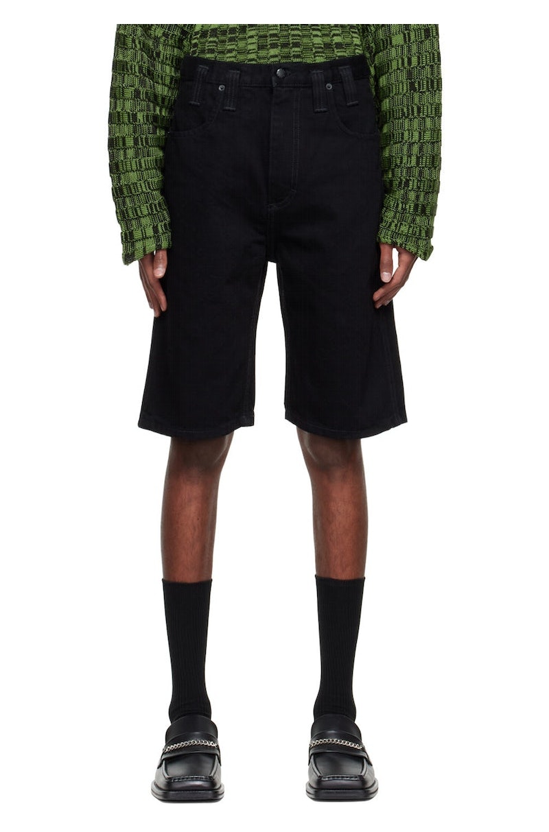 ECKHAUS LATTA ブラック ハーフパンツ 25 Eckhaus-Latta-Black-Denim-