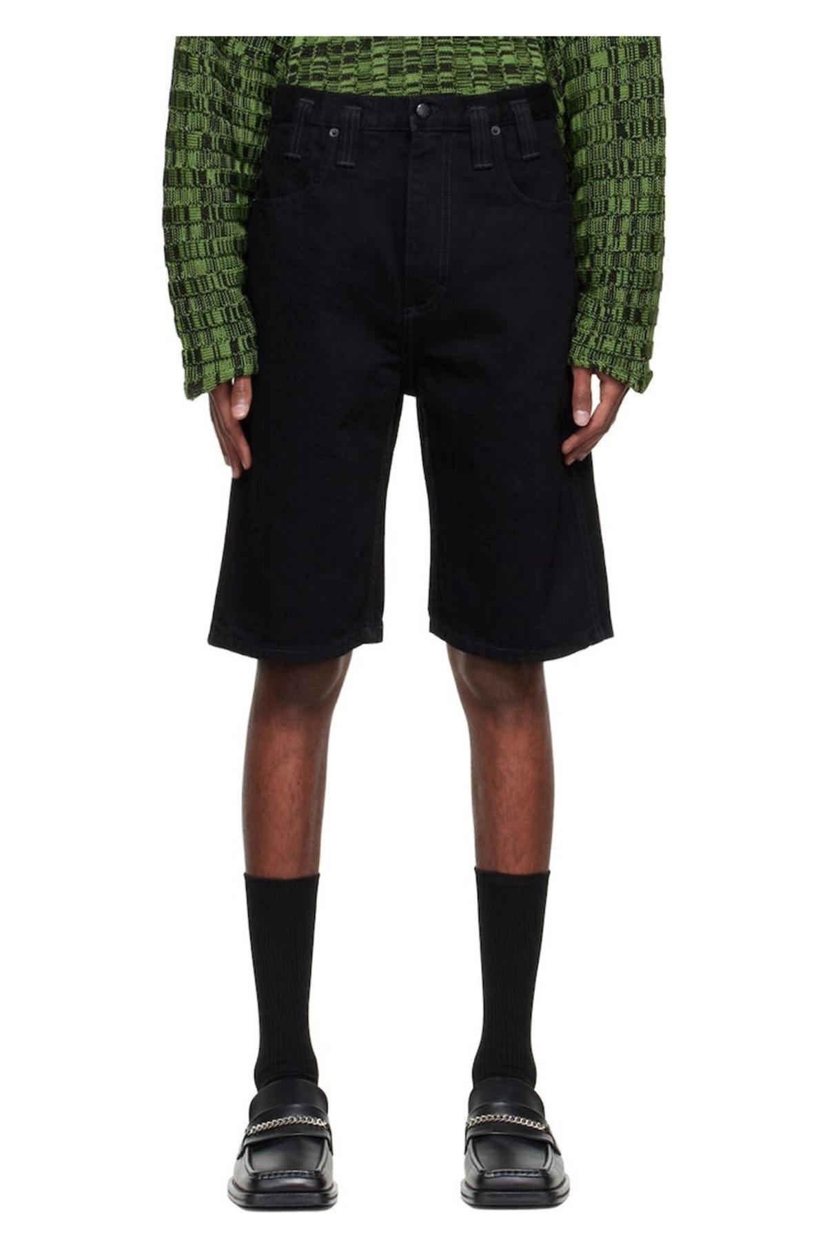 ECKHAUS LATTA ブラック ハーフパンツ 25 Eckhaus Latta Black Denim Shorts | Garmentory