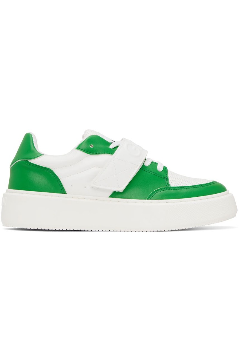 【GANNI】COTTON SNEAKERS Ganni Logo-embroidered Organic Cotton Sneakers In ブラック