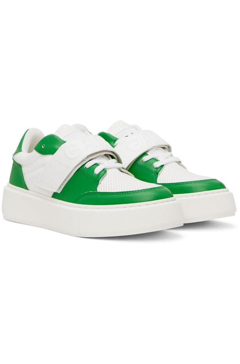【関税込み】GANNI グリーン&ホワイト スポーティ スニーカー GANNI Sporty Sneakers - Kelly Green/White | Garmentory