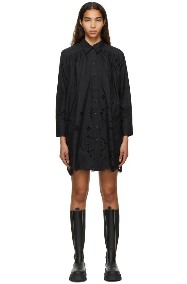 Ganni Black Recycled Polyester Casual Dress