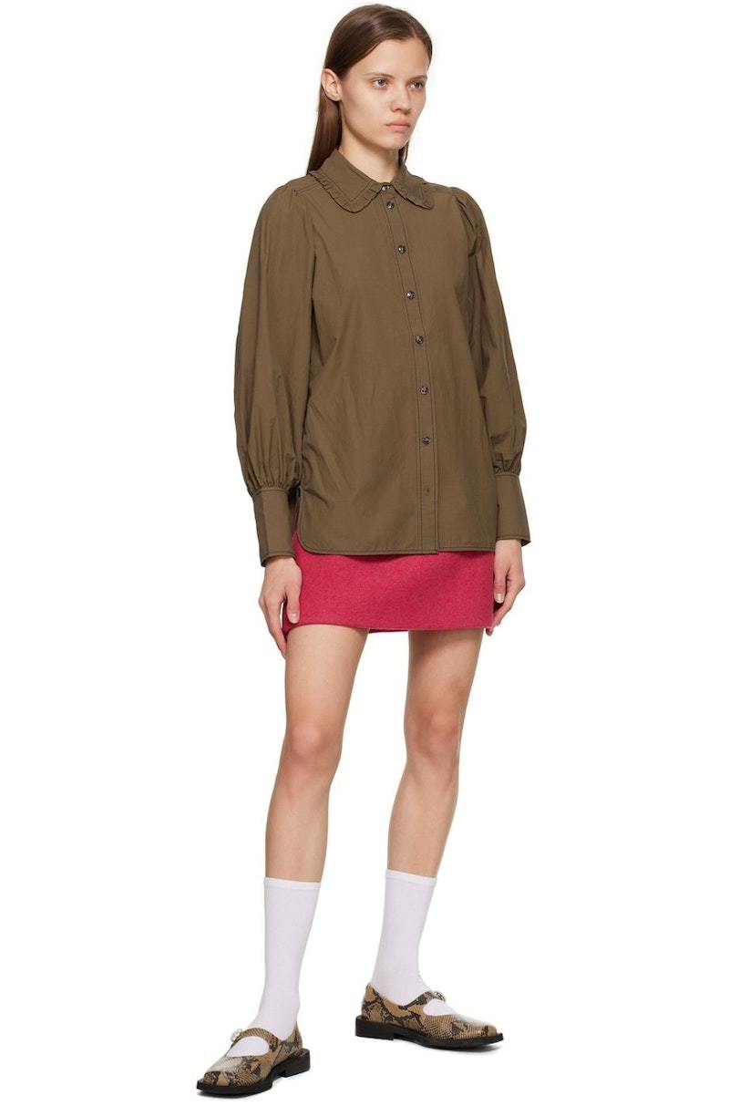 Ganni High-Rise Miniskirt - Fiery Red | Garmentory